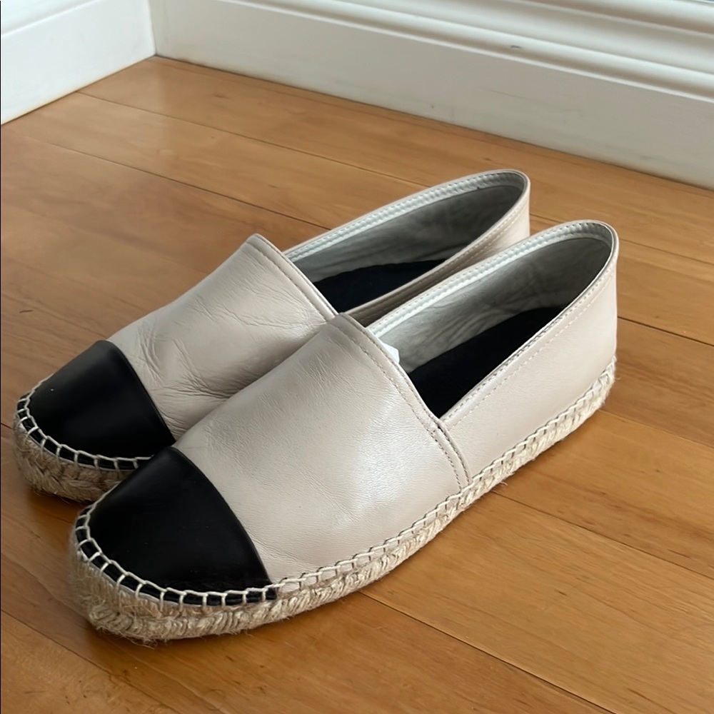 Black and Cream Espadrilles